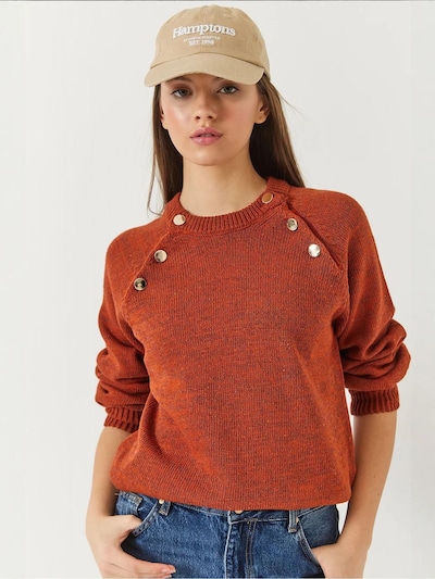 Bianco Lucci Pull-over 'Pullover' en S-M en marron châtaigne, Vue avec produit