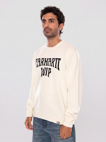 Carhartt WIP Pullover 'DECK SWEATER WAX / BLACK' i hvid: forside