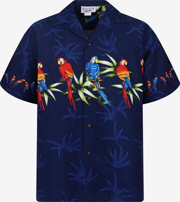 Pacific Legend Button Up Shirt 'Papagei' in Blue: front