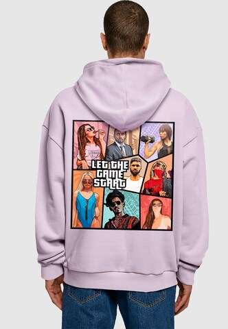 Merchcode Sweatshirt 'Grand Collage' in Lila: Vorderseite