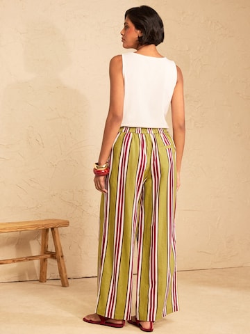 love & roses - Pierna ancha Pantalón en verde