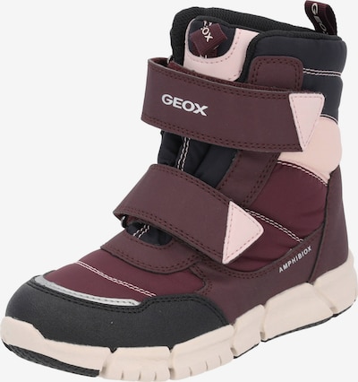 GEOX Stiefel 'J16APB' in rosé / weinrot / schwarz / weiß, Produktansicht
