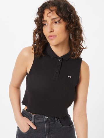 Tommy Jeans Top in Schwarz: predná strana