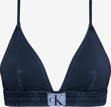 Calvin Klein Swimwear Triangle Bikini Top in Blue: front