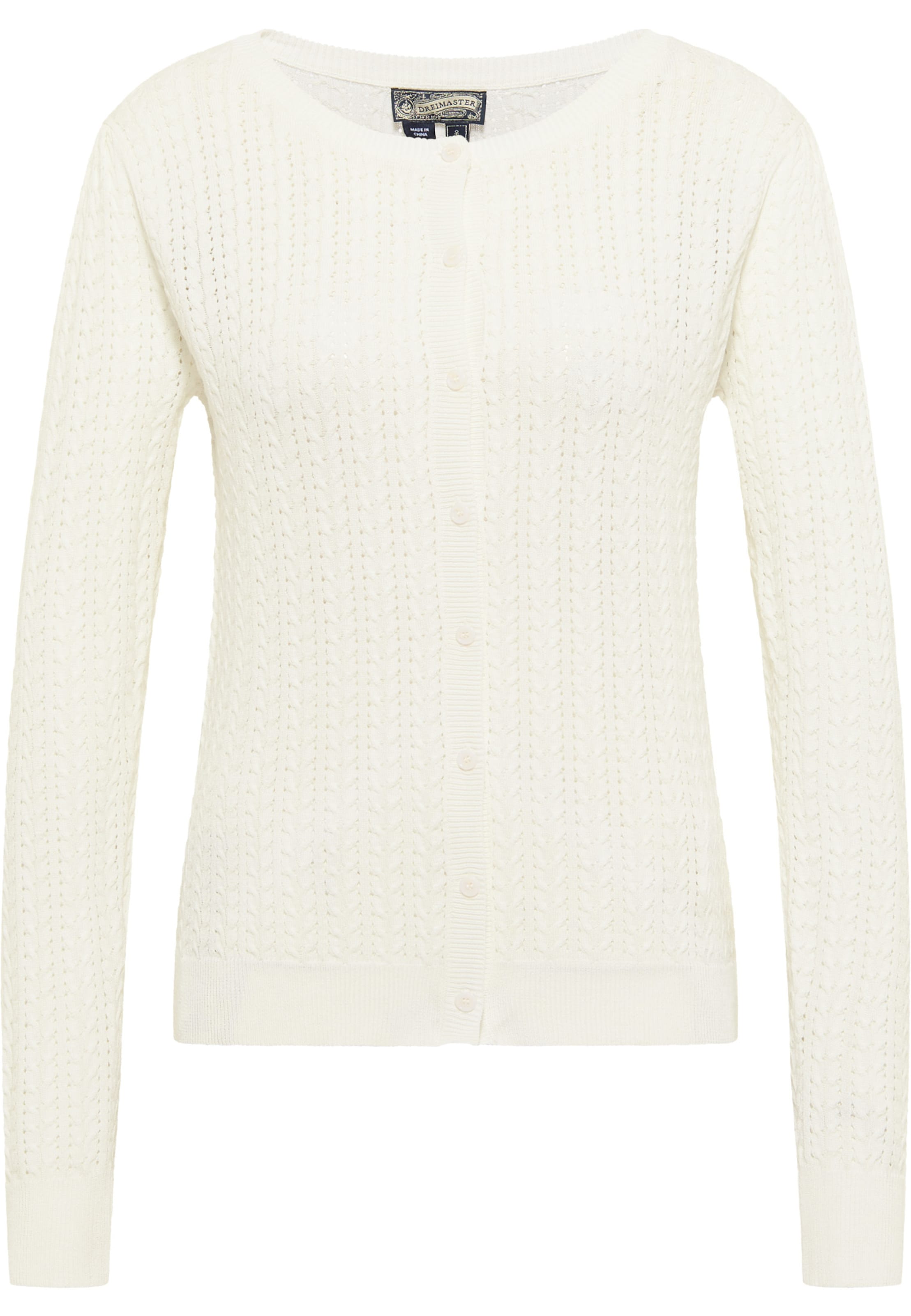 DreiMaster Vintage Knit cardigan in White: front
