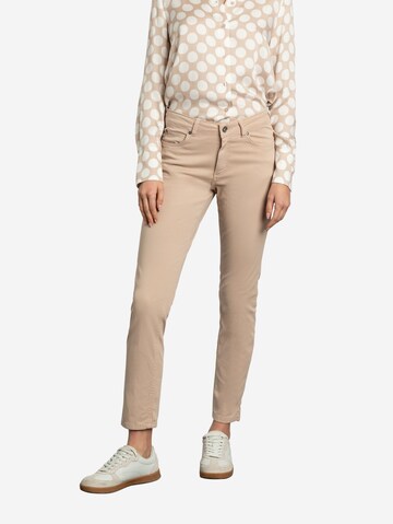 Coupe slim Jean MORE & MORE en beige : devant