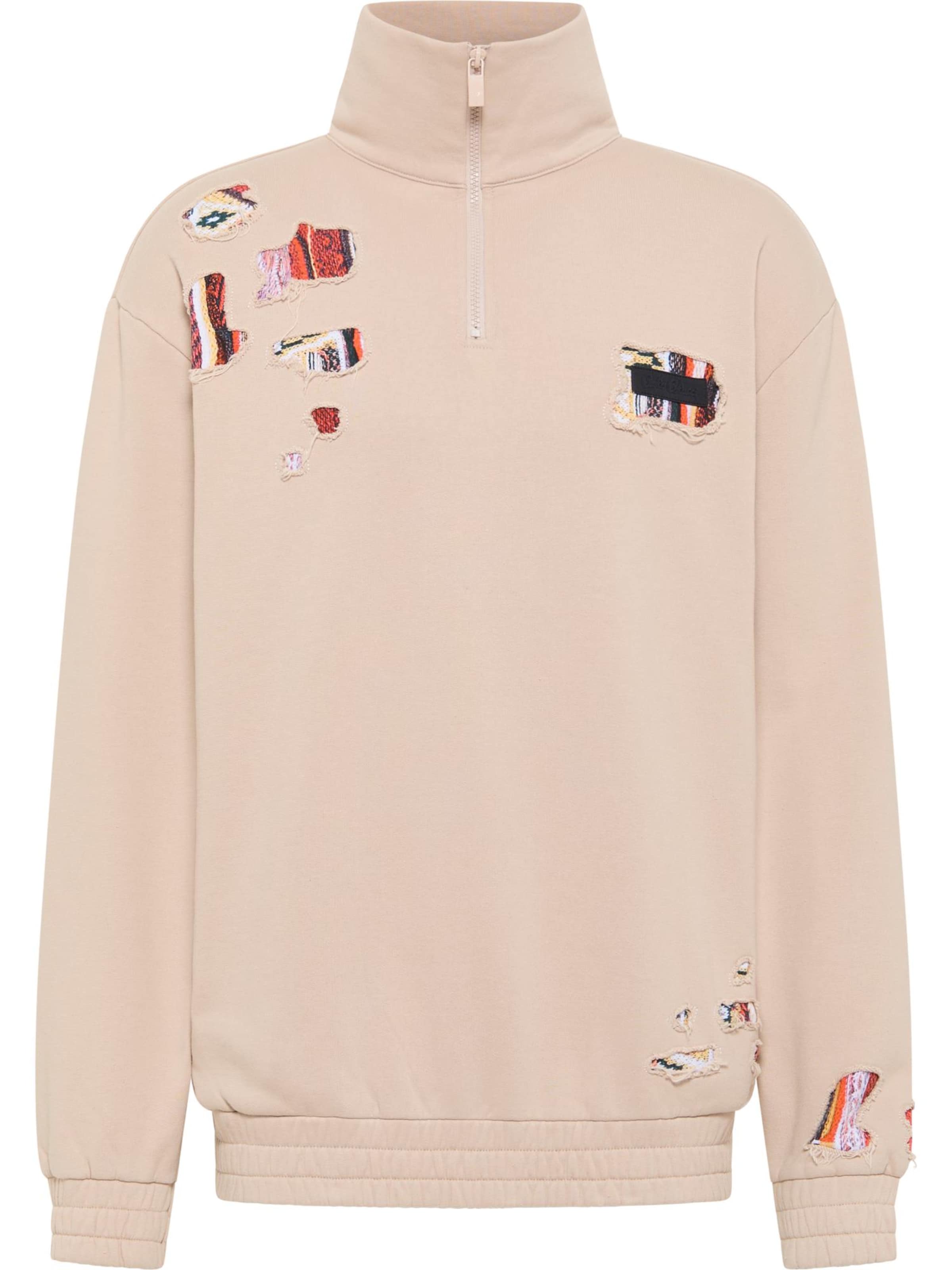 Carlo Colucci Sweatshirt ' Delle ' in Beige: voorkant