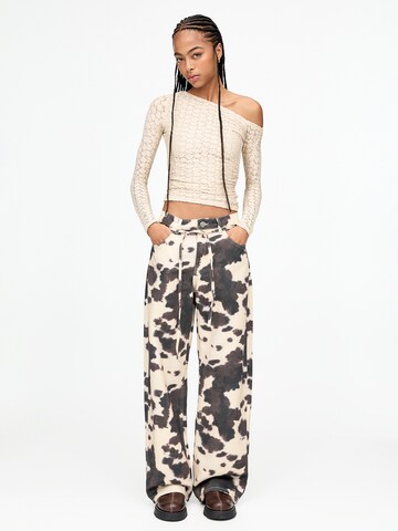Pull&Bear Wide Leg Jeans in Beige