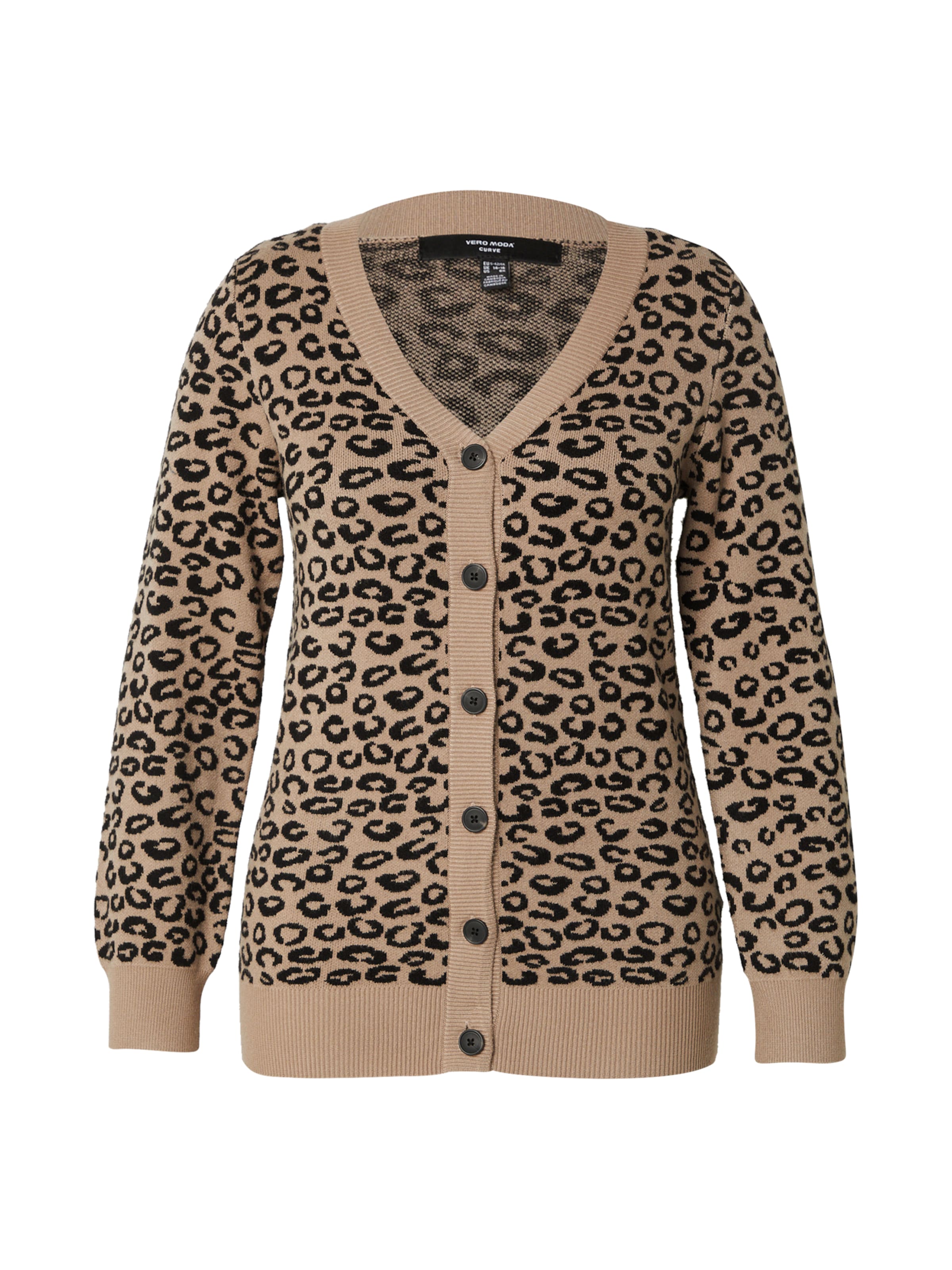 Vero Moda Curve Knit Cardigan 'VMCNANCY' in Beige: front