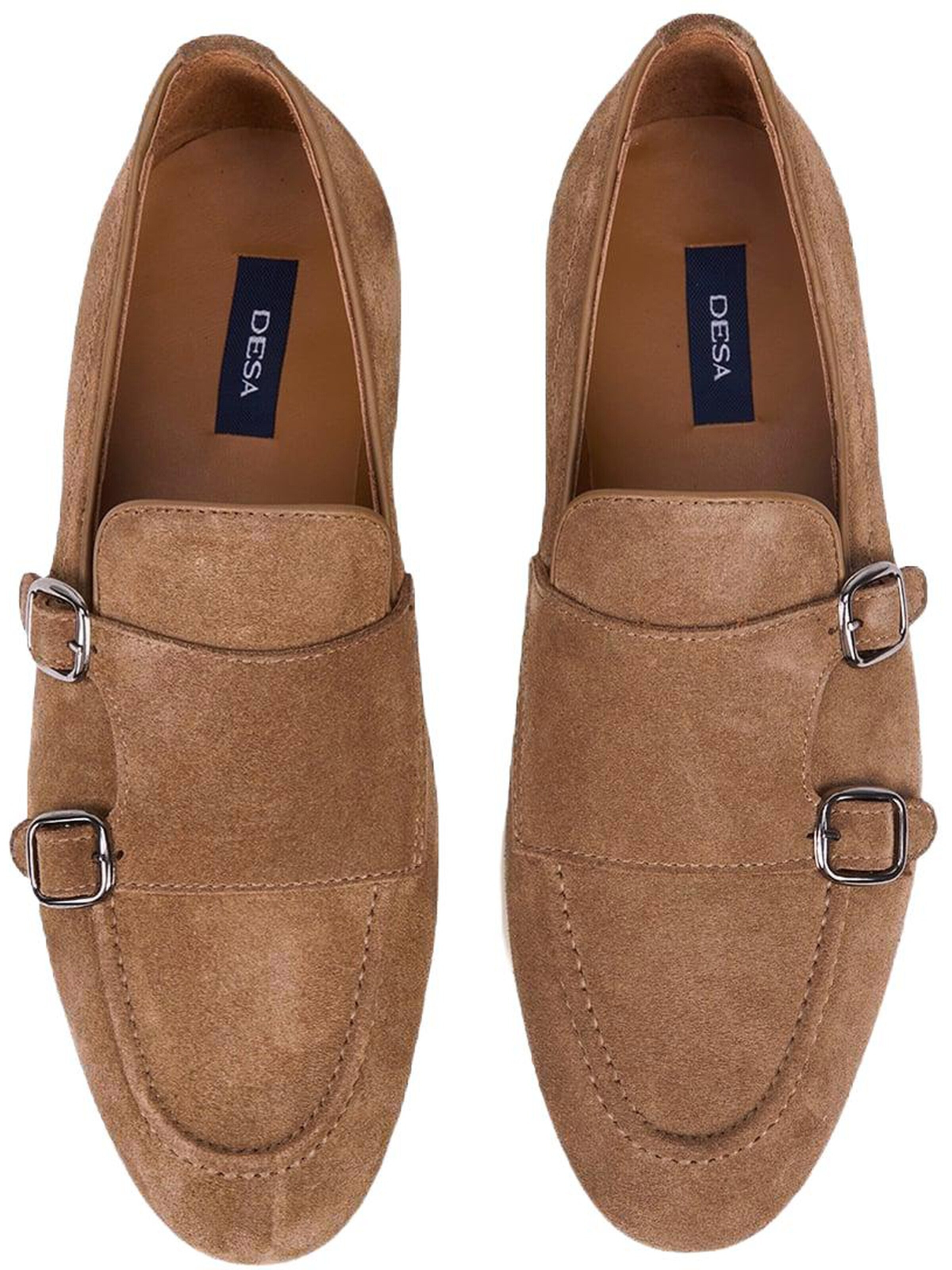 Desa - Mocasines 'DESA Herren-Slipper aus Wildleder mit Doppelschnalle' en marrón