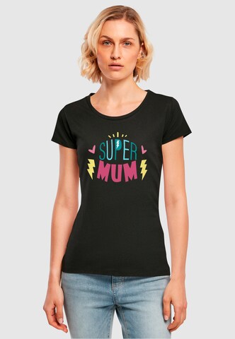 ABSOLUTE CULT Shirt 'Mother's Day - Super Mum' in Zwart: voorkant