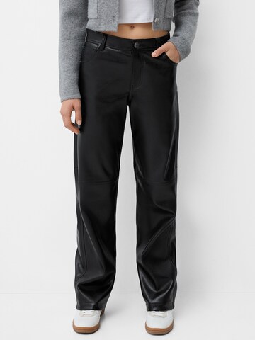 Regular Pantalon Bershka en noir : devant