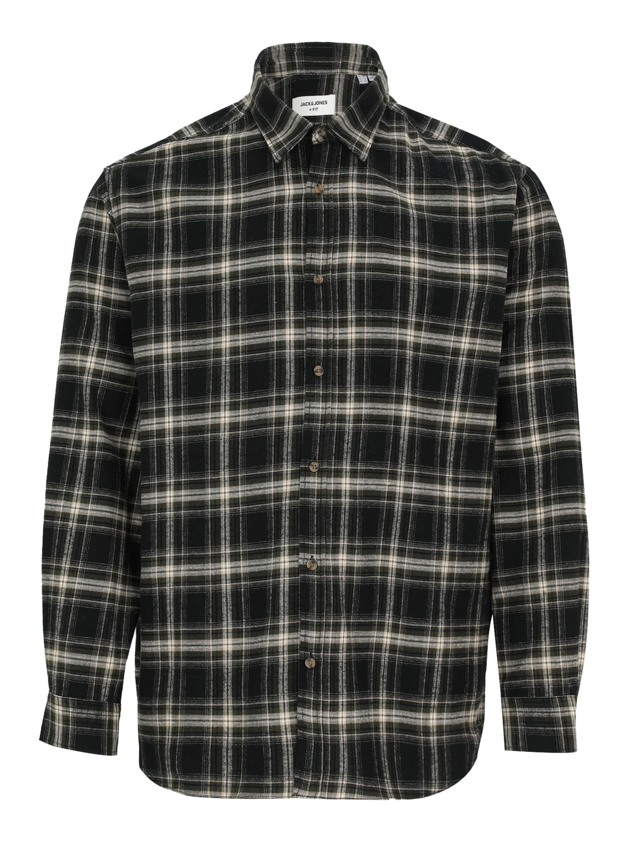 Jack & Jones Plus Regular fit Button Up Shirt 'JJJOSHUA' in Black: front