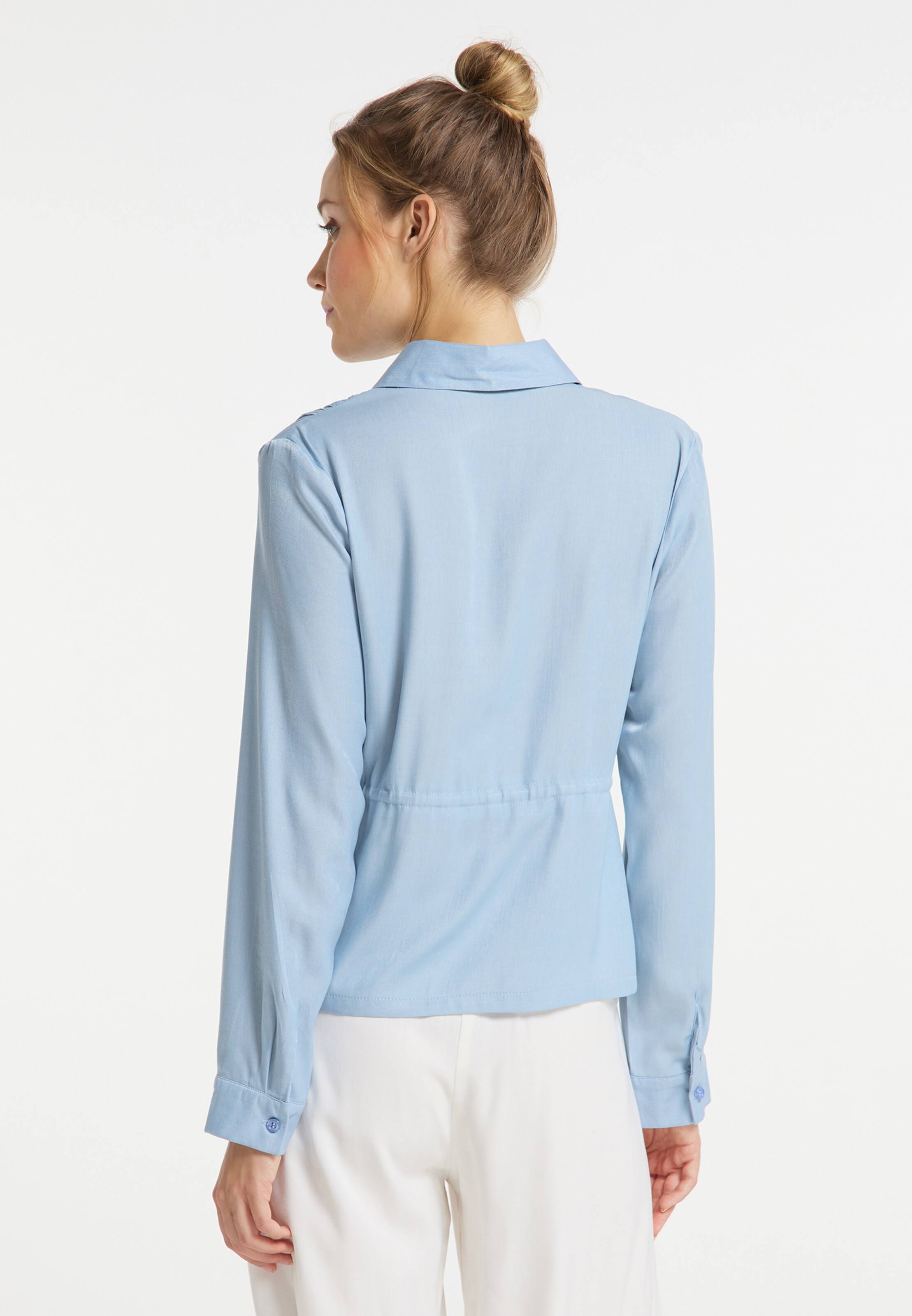 Taglie comode Abbigliamento DreiMaster Vintage Camicia da donna in Blu Chiaro 