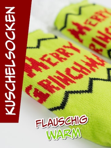 The Grinch Socken 'Hüttensocken Merry Grinchmas'‌‌‌‌‌ in Grün