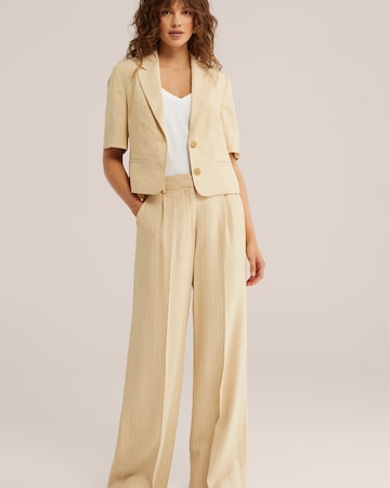 WE Fashion - Pierna ancha Pantalón de pinzas en beige
