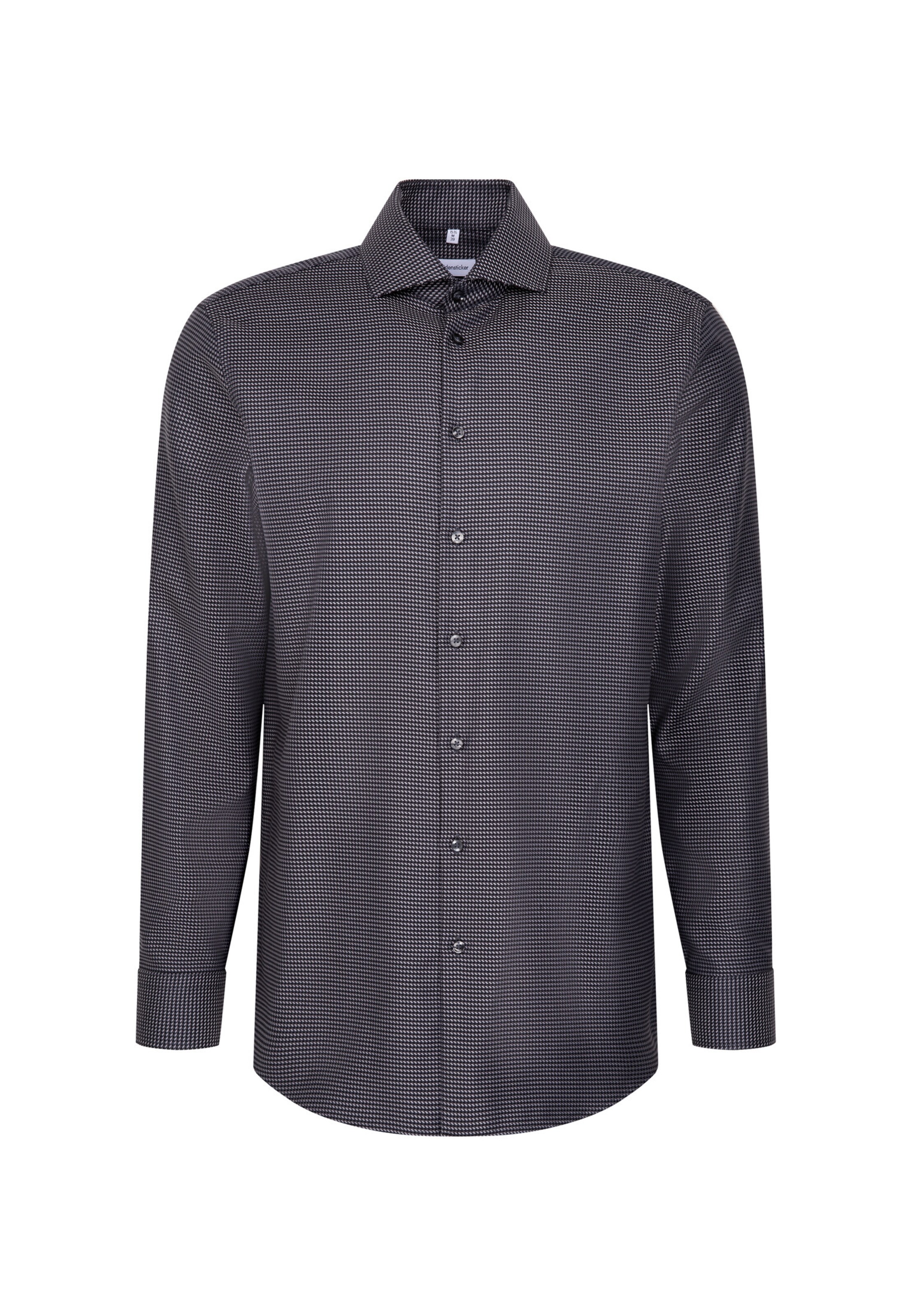 SEIDENSTICKER Regular Fit Hemd ' Schwarze Rose ' in Grau: Vorderseite