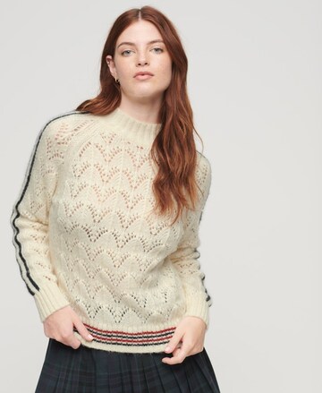 Pull-over Superdry en beige : devant