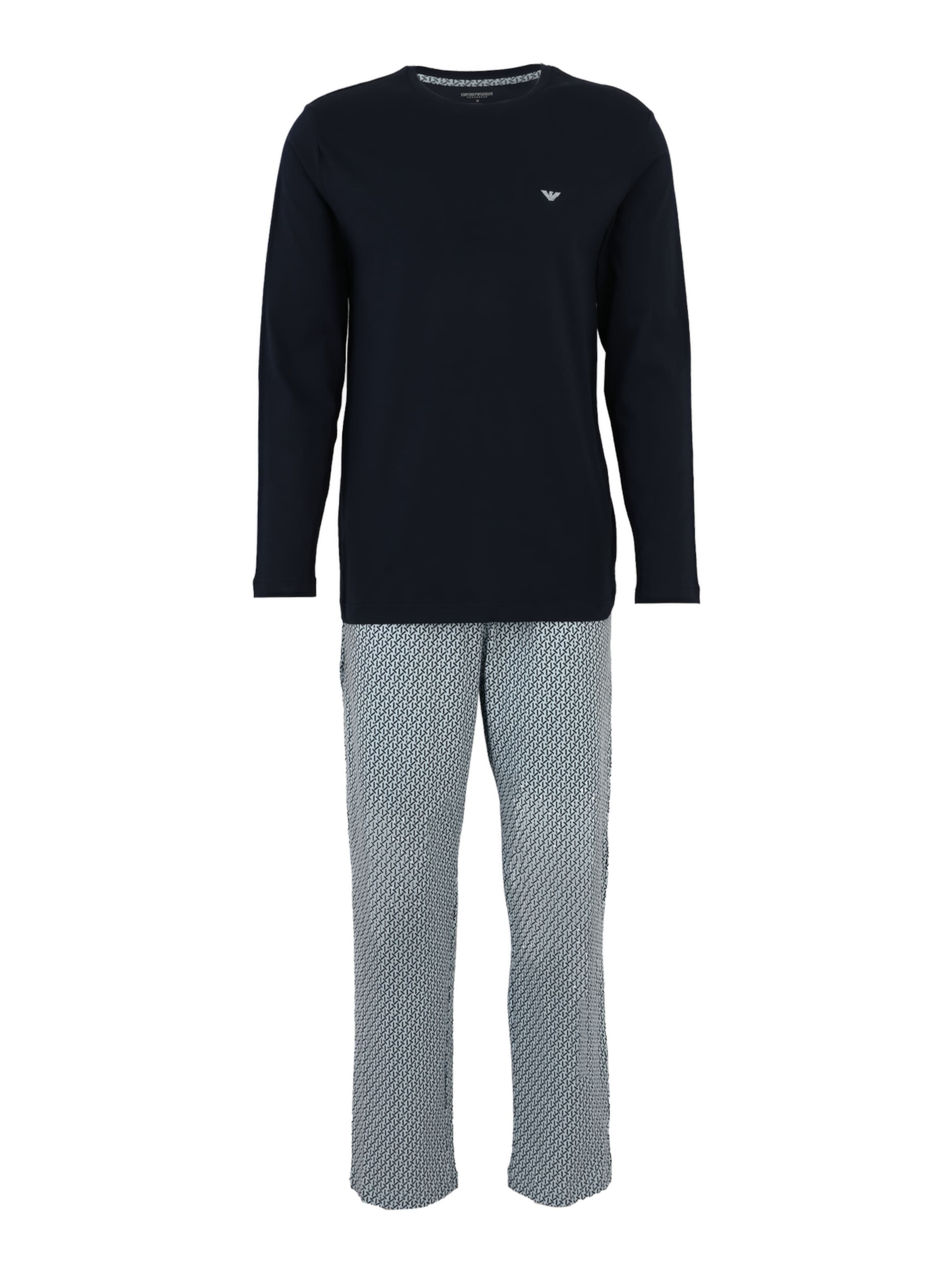 Emporio Armani Pikk pidžaama, värv sinine: eest vaates