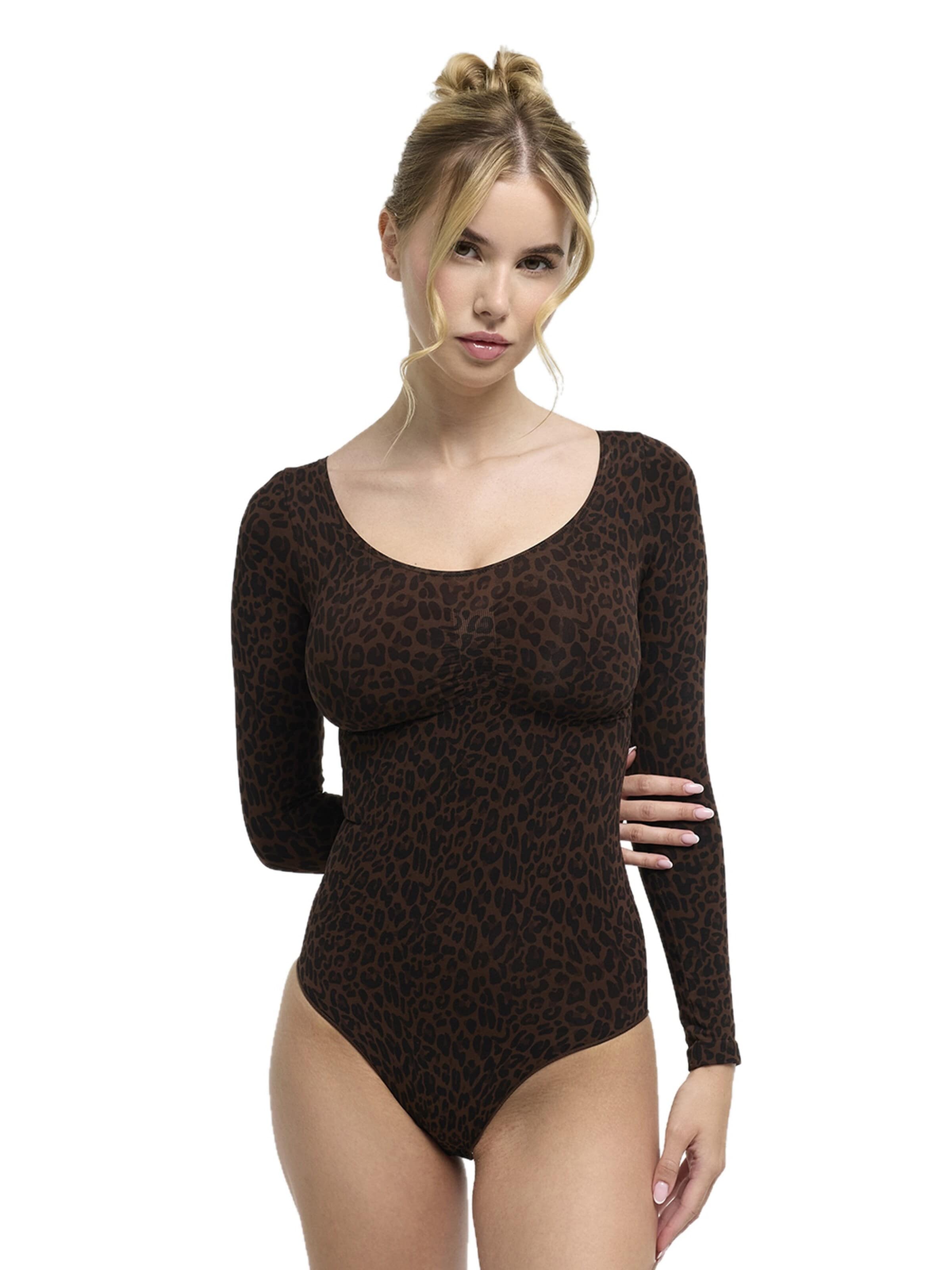 Body modelant 'Bodysuit Sculpting Shapewear Longsleeve mit Slip' cfab en marron
