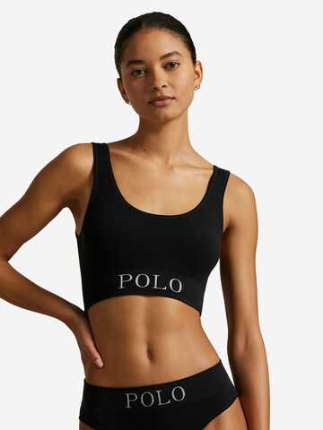 Bustier Soutien-gorge ' Ribbed Seamless ' Polo Ralph Lauren en noir : devant