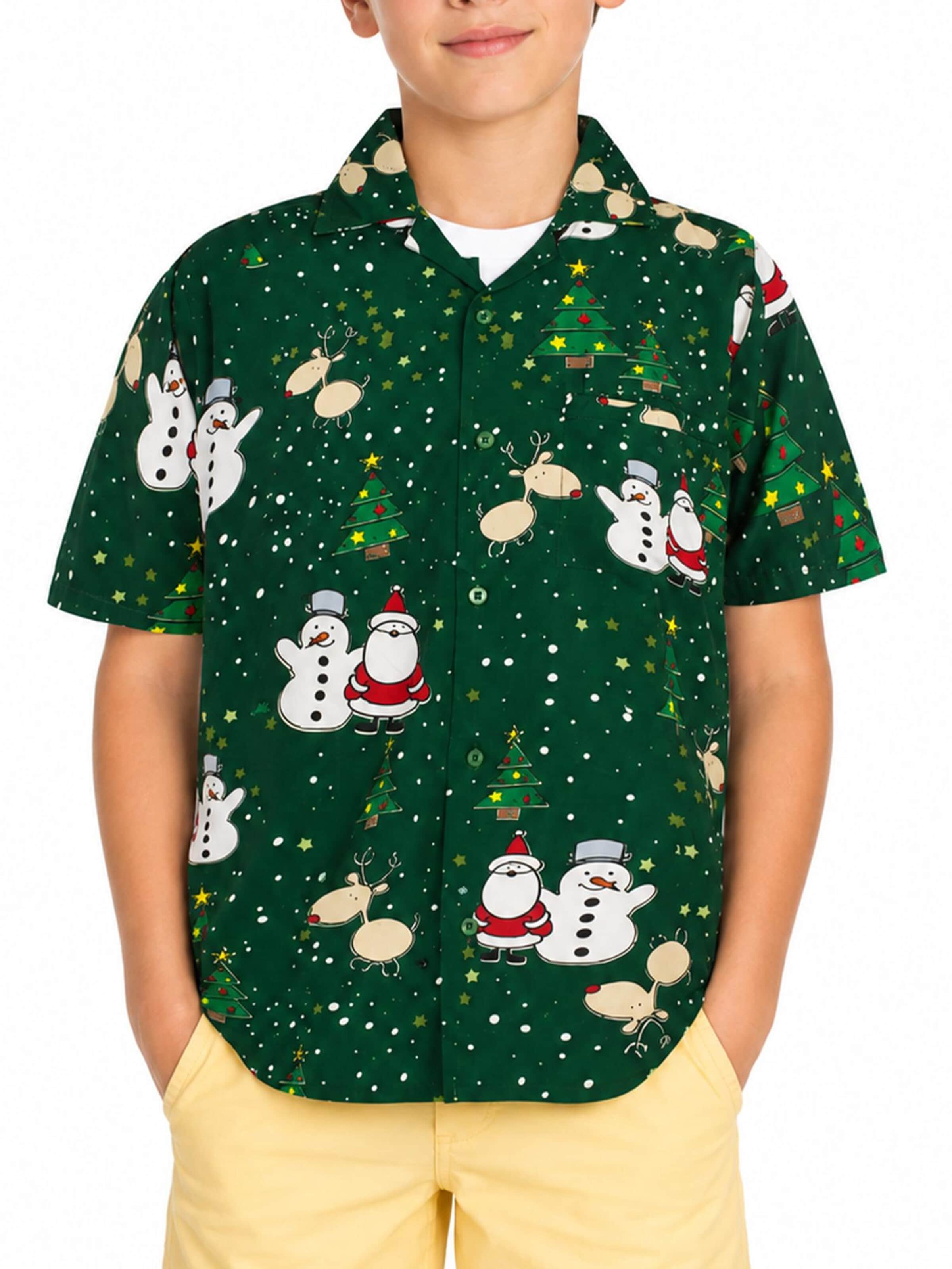 Regular fit Camicia 'Christmas Buddies' di King Kameha in verde