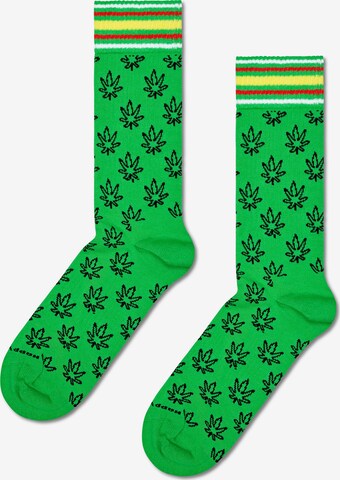 Calzino 'Leaf' di Happy Socks in verde: frontale