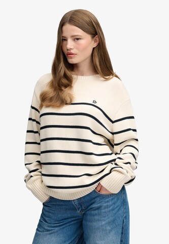 Pull-over oversize Superdry & Co en blanc : devant