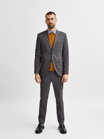 SELECTED HOMME Slim fit Business-colbert 'TIMELOGAN' in Grijs