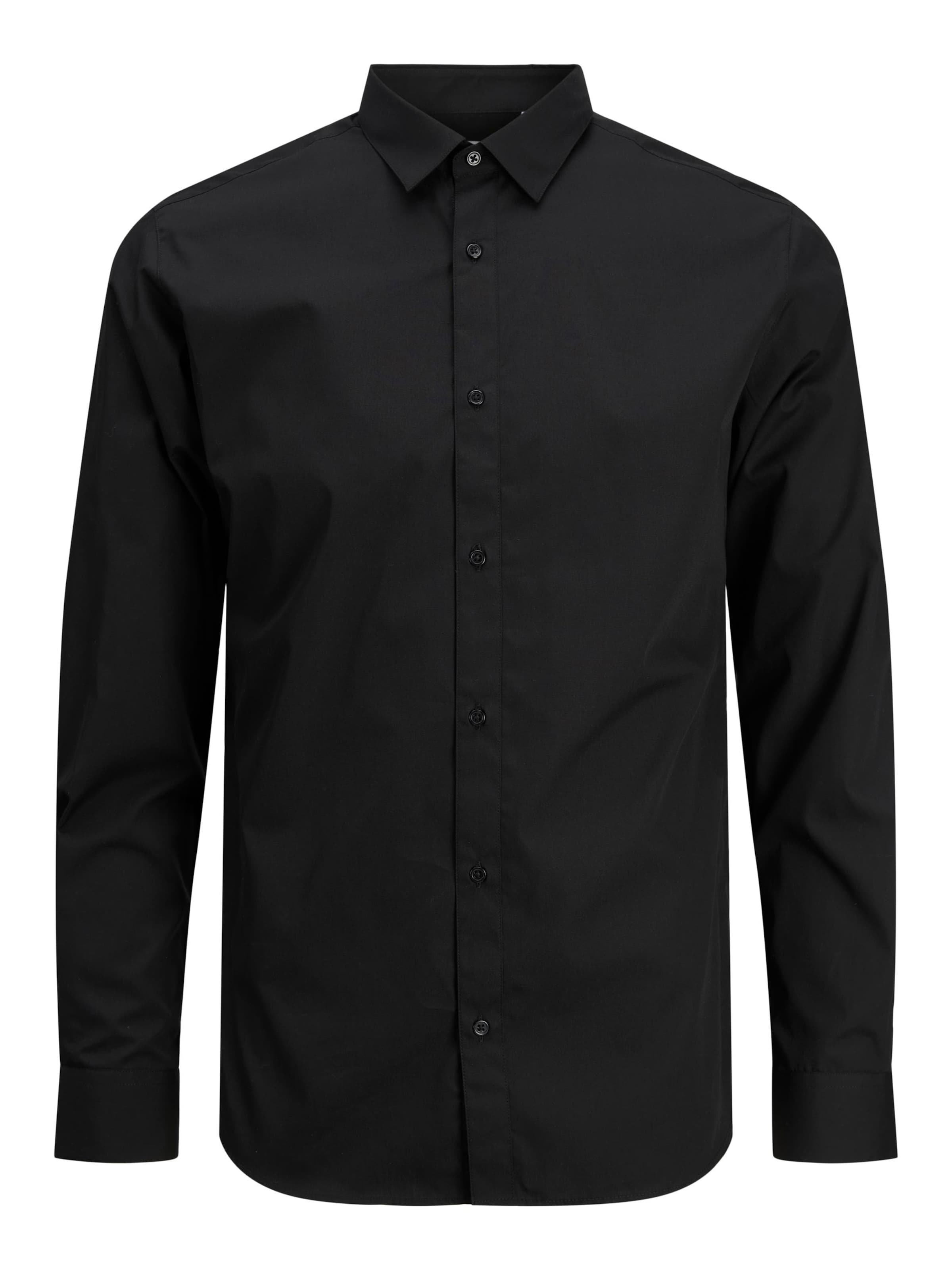 Jack & Jones Plus Regular Fit Hemd 'Joe' in Schwarz: Vorderseite