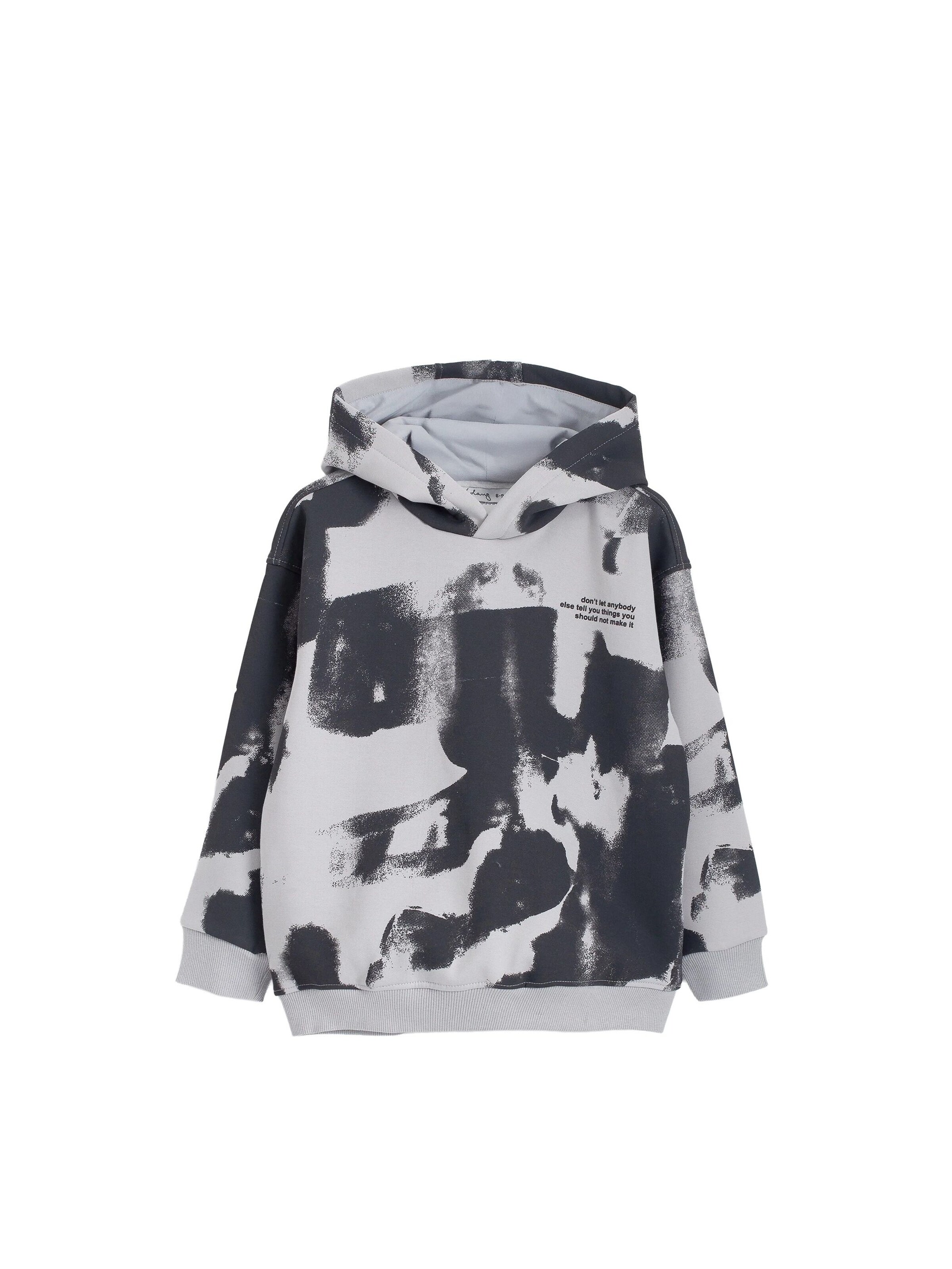 Solang Sweatshirt Oversized Hoodie Streetstyle-Look in Beige: Vorderseite