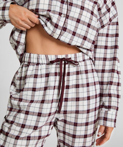 Hunkemöller Pyjamabroek in de kleur Roestbruin / Wit, Productweergave