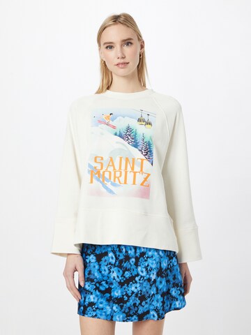 UNITED COLORS OF BENETTON Sweatshirt i hvid: forside