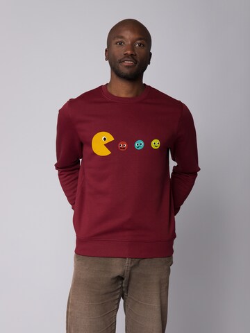 Sweat-shirt ' Pacmännchen ' Watapparel en rouge : devant