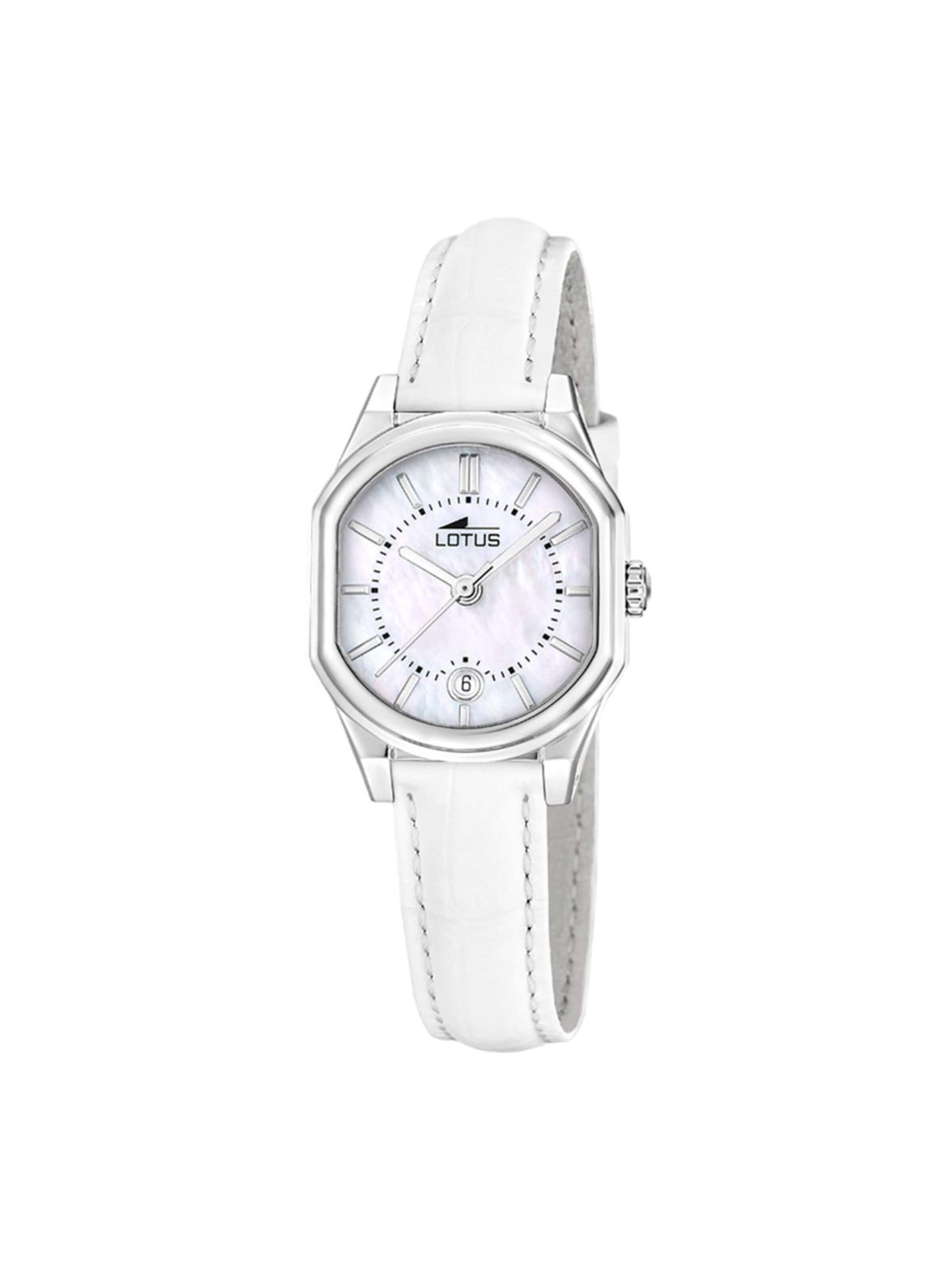 Montre à affichage analogique Lotus en blanc : devant