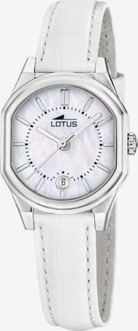 Montre à affichage analogique Lotus en blanc : devant