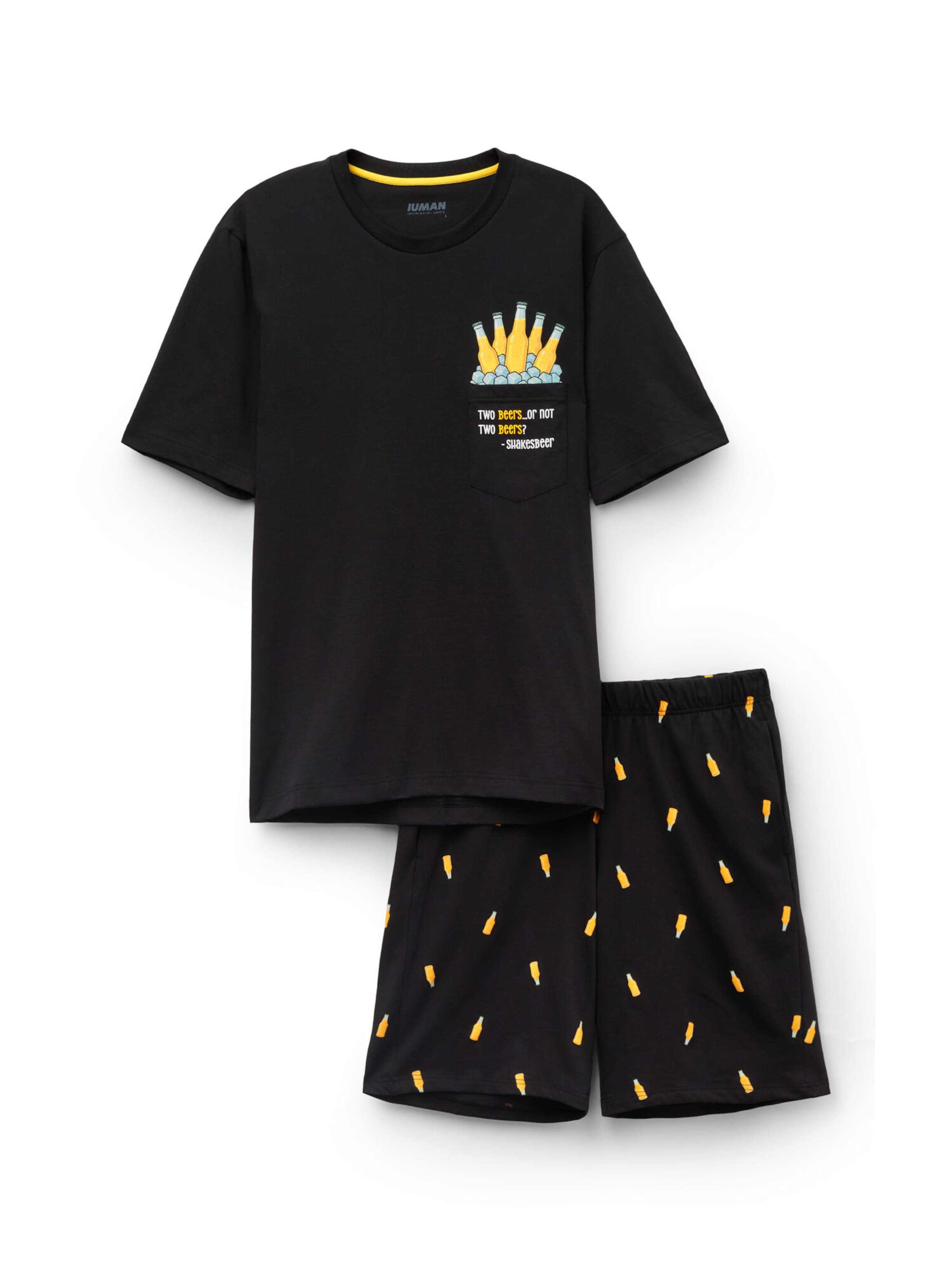 IUMAN Intimissimi Uomo Kurze Schlafanzüge in Schwarz: Vorderseite