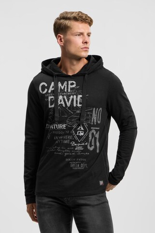 CAMP DAVID Sweatshirt in Black: front