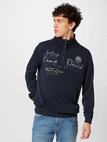 CAMP DAVID Trui in Blauw: voorkant