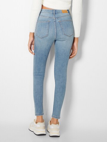 Bershka Skinny Džíny – modrá