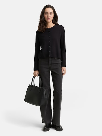 TOM TAILOR Knit cardigan in Black