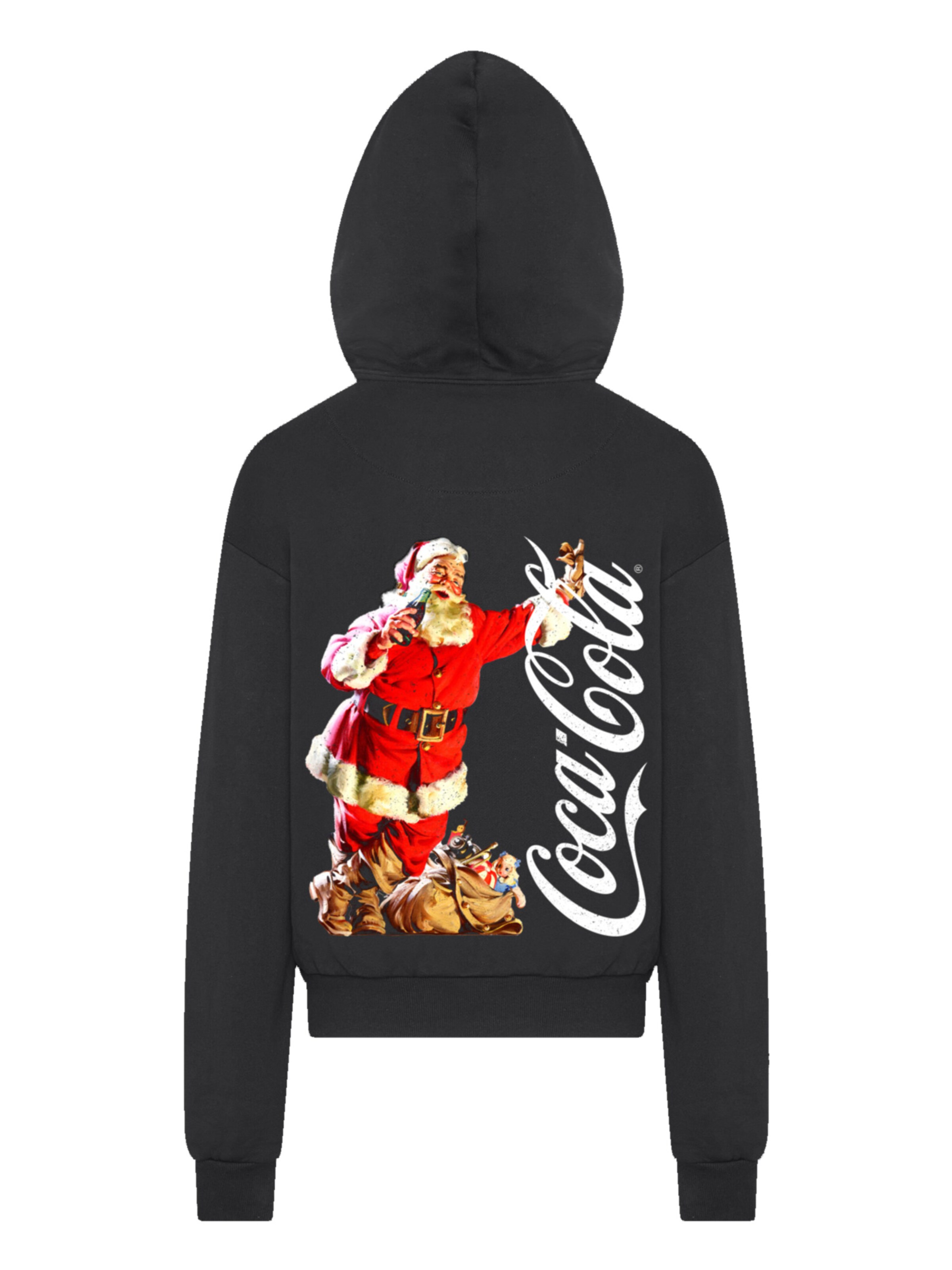 F4NT4STIC Pullover 'Coca Cola Leaning Santa' in Schwarz