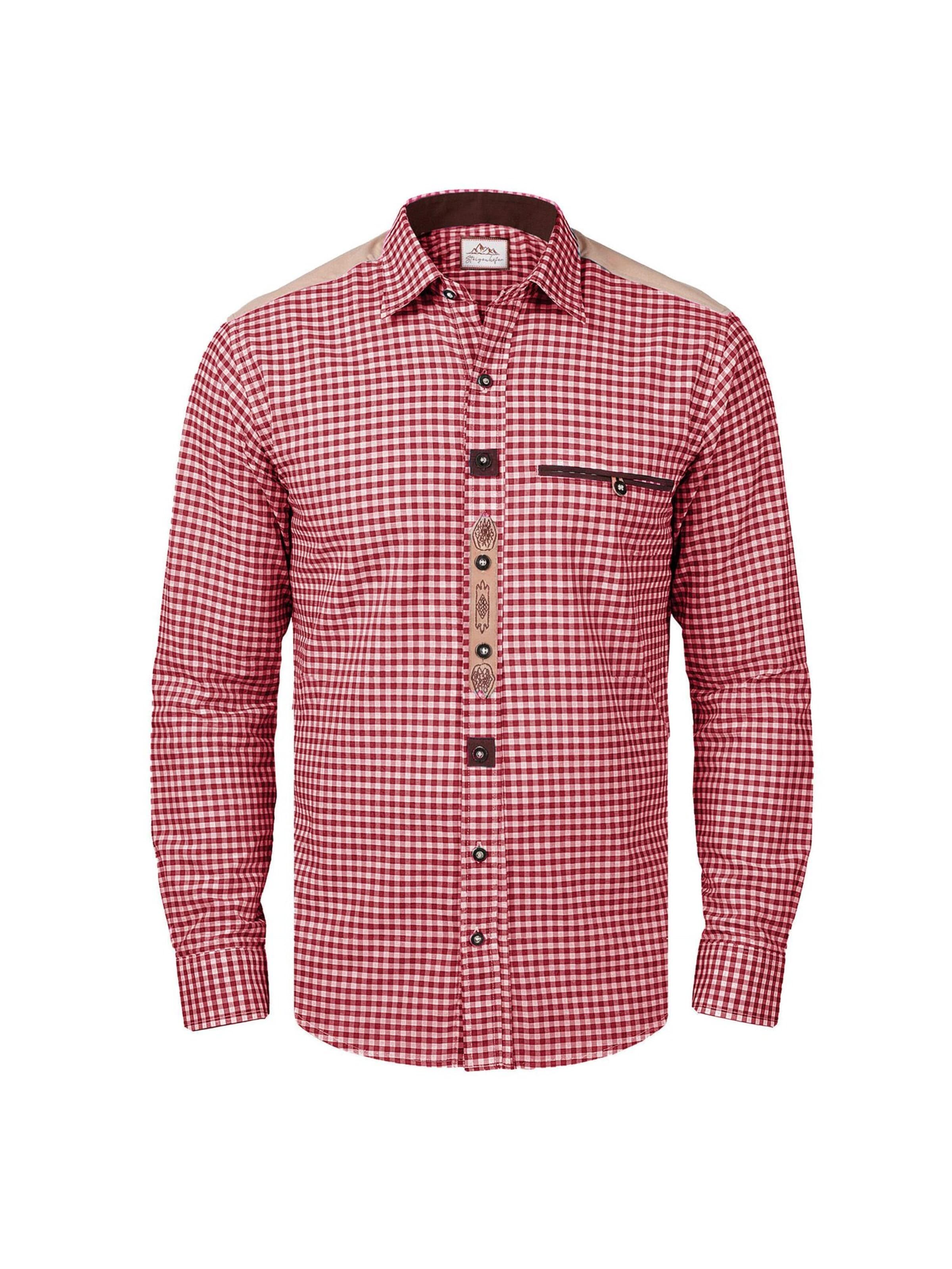 Steigenhöfer Regular fit Button Up Shirt 'Leopold' in Red: front
