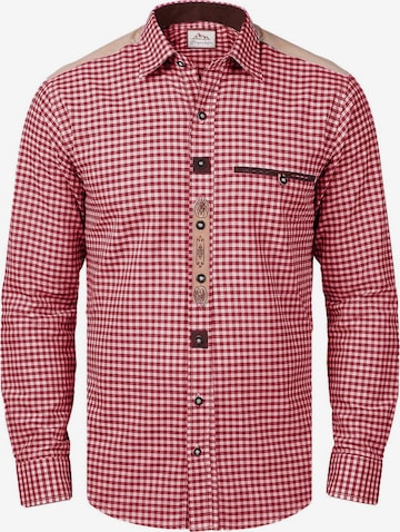 Steigenhöfer Regular fit Button Up Shirt 'Leopold' in Red: front