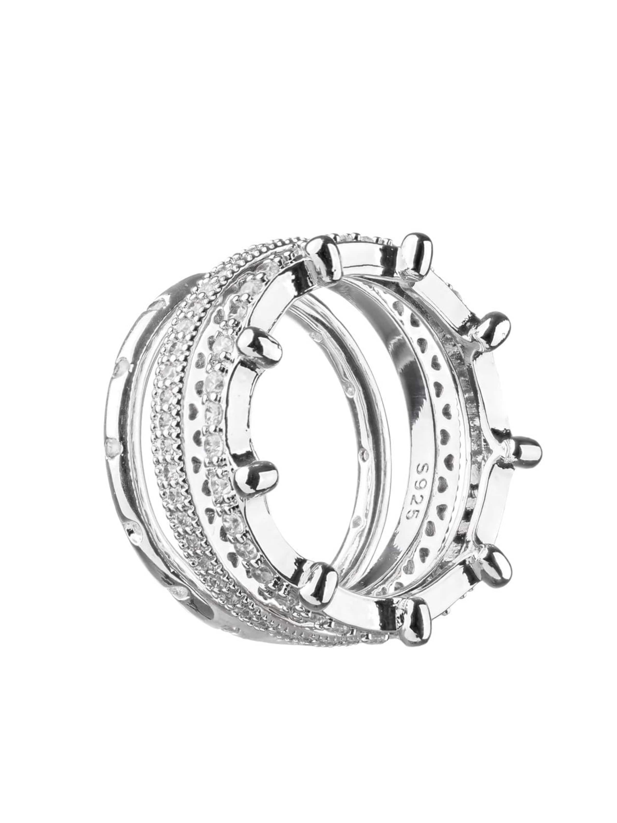 THE GEM STORIES JEWELRY - Anillo 'Crown Triple Set Rings' en plata: frente