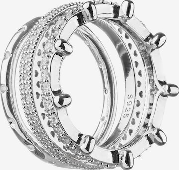 THE GEM STORIES JEWELRY - Anillo 'Crown Triple Set Rings' en plata: frente