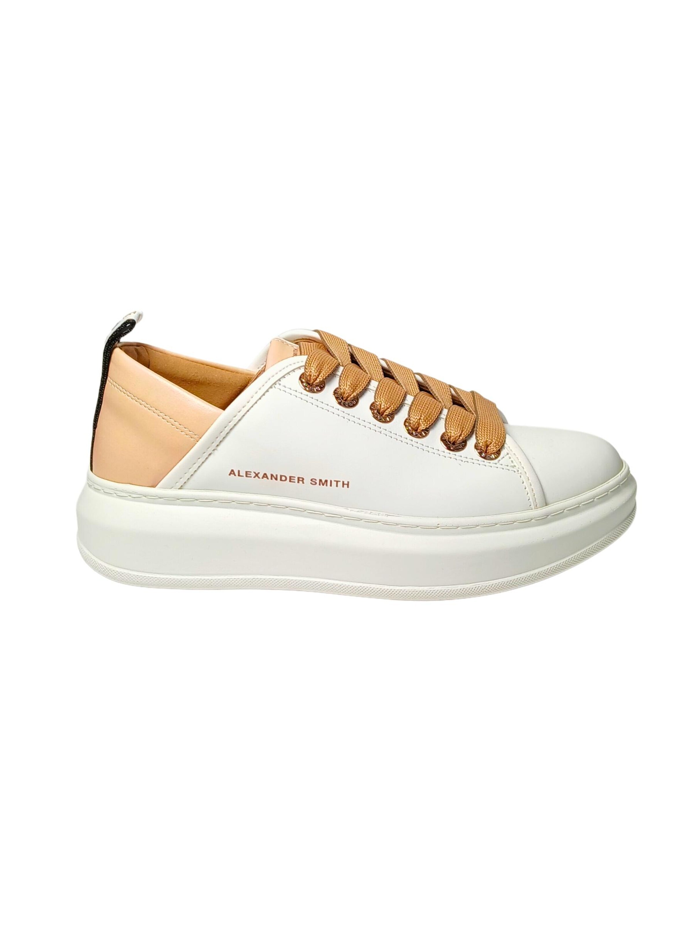 Sneaker bassa di Alexander Smith in bianco: frontale