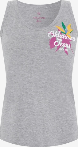 Oklahoma Jeans Top in Grey: front