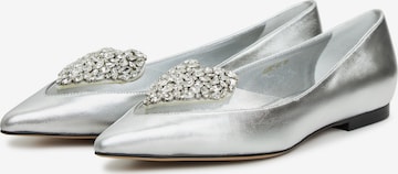 CESARE GASPARI Ballet Flats in Silver