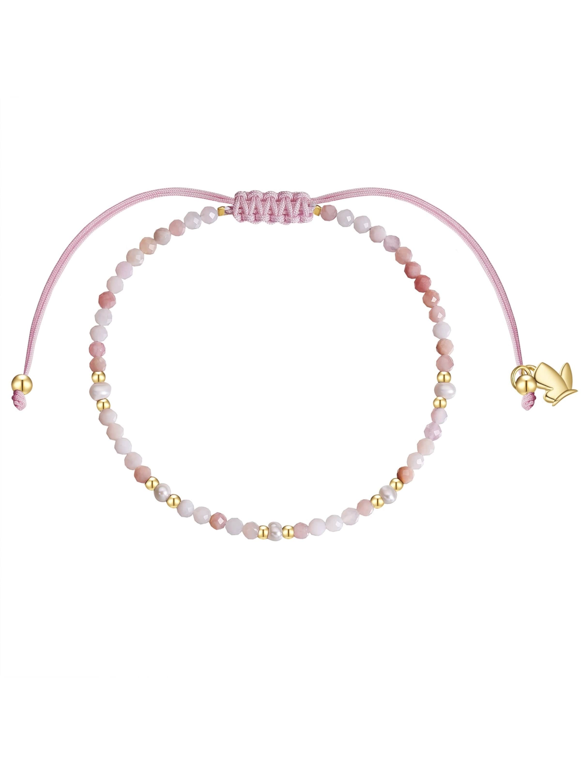 Glanzstücke München Bracelet en One Size en jaune d'or / rose clair / blanc perle, Vue avec produit
